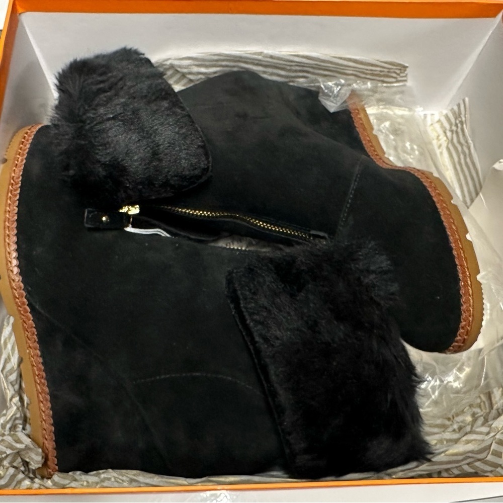 Kate Spade black suede booties (New in box) - Picture 4 of 8